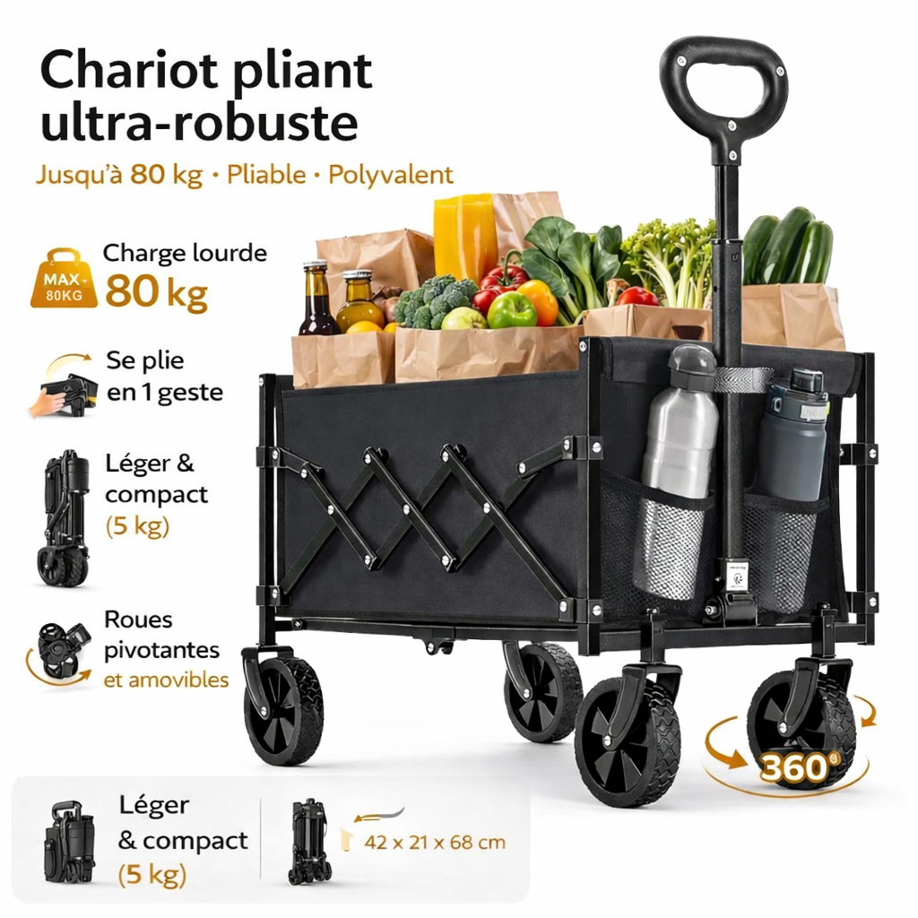 Pilou Chariot pliant robuste