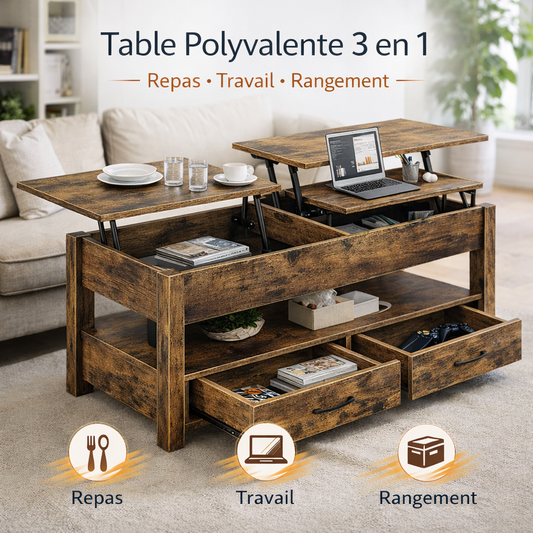 Pilou - Table basse convertible